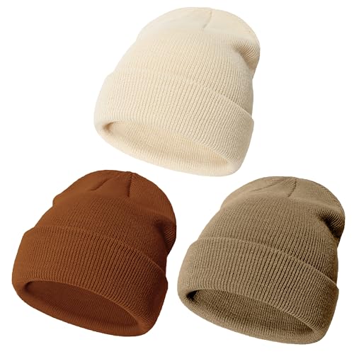 YMYDYFC Baby Beanie 3Pack Toddler Beanie Infant Knit Hat Baby Winter Hats for Boy Girl Winter Clothes Warm Knit Cap 0-6Years - Main Image