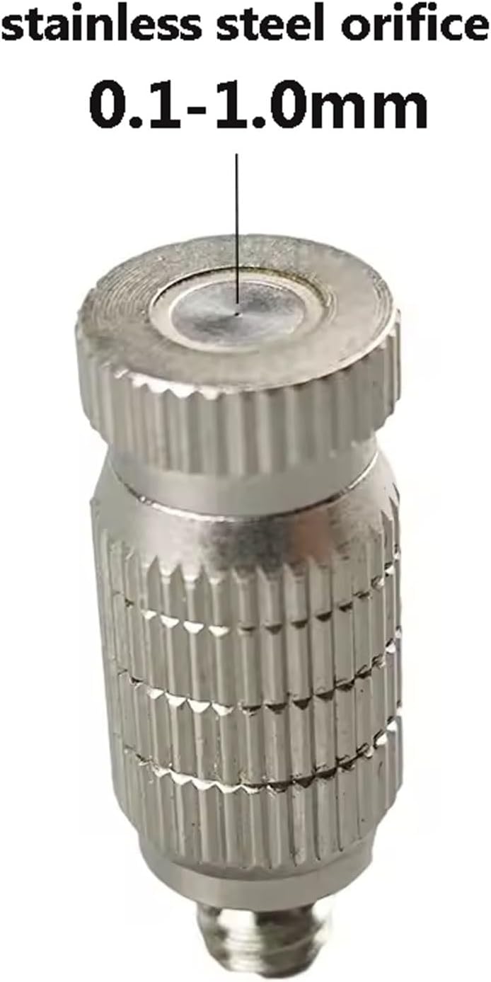 10Pcs High Pressure Brass Misting Nozzle, Mister Water Mist Sprayers, Fog Machine Parts, Water Nozzles with 10-24UNC (3/16'') Thread(0.6mm)