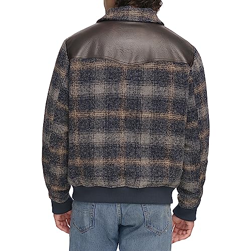 Image of Levi's Men's Mixed Media Western Plaid Bomber Jacket