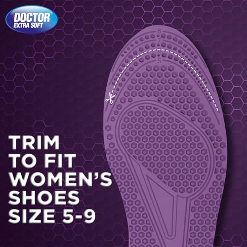 Image of DOCTOR EXTRA SOFT Pain Relief Trimmable Gel Insoles Pack of 2 Pair for Women's Size 5-9| Comfortable & Breathable| Lightweight & Durable| Ideal For Loose Shoes or Replacing Existing Insoles /Inserts