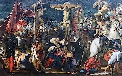 Peinture sur toile Crucifixion du Tintoret 60x90cm SERENDIPITP
