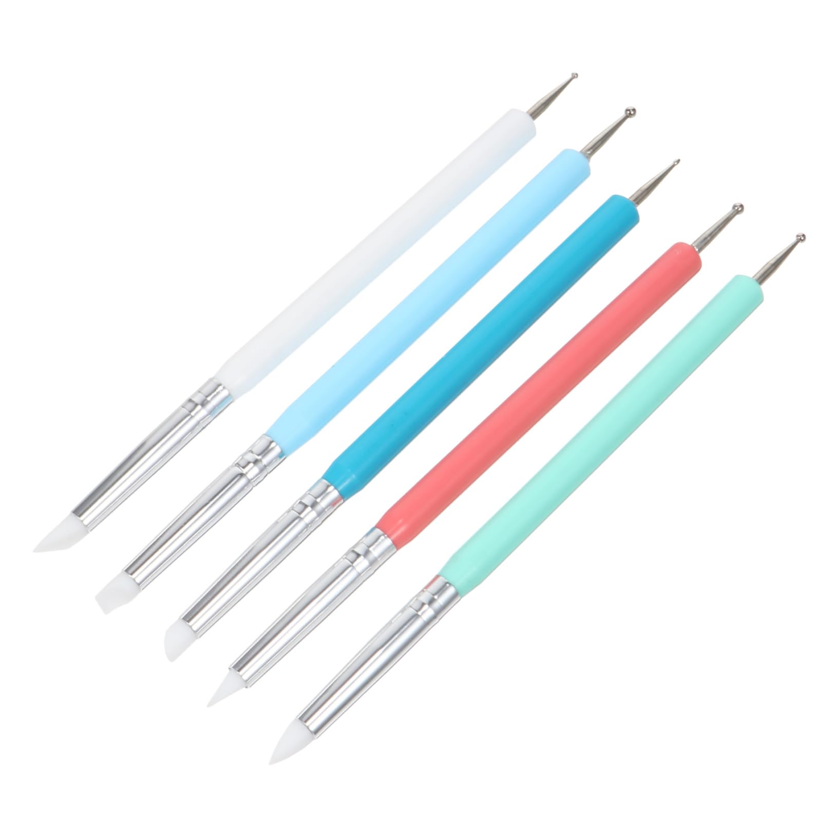 5pcs Silicone Dot Needle Pen Manicure Brush Pen Nail Dotting Tool Nail Art Brush Nail Silicone Brush Manicure Art Brush Nail Gel Brush Manicure Dotting Pen Nail Gems Dotting Pen
