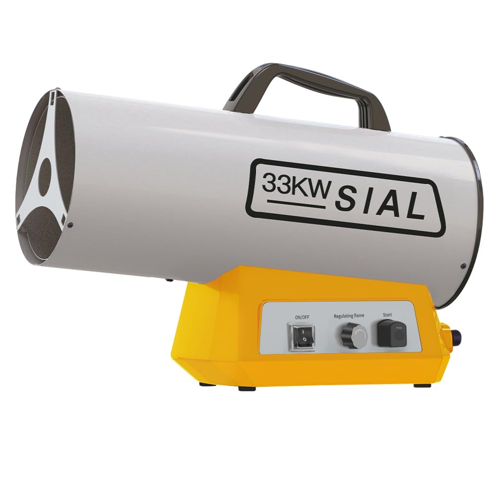 SIAL 33kW Chauffage Gaz de Chantier Soufflant, d'Appoint, Portable, Q33