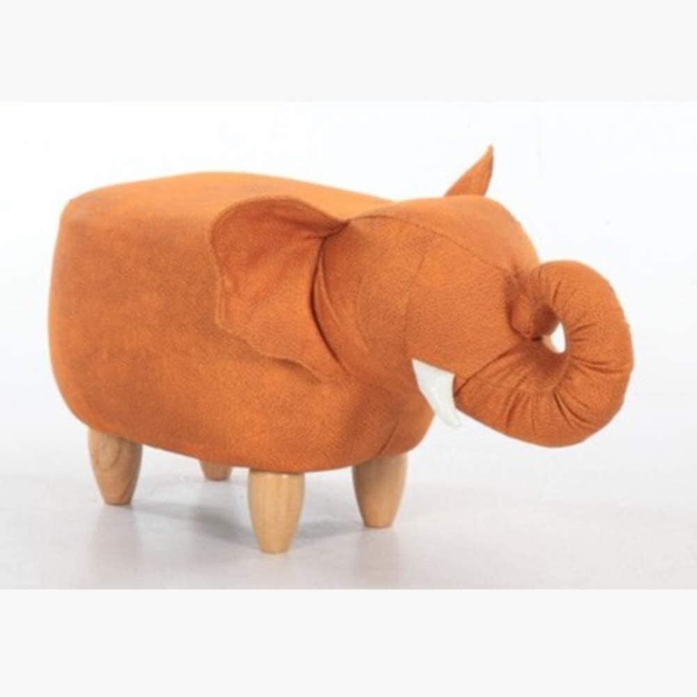 Katzowen Footstool Shoe Changing Stool Ottomans Leather Animal Footstool,Creative Cute Footrest Ottomans Solid Wood Stool for Children with Wood Legs 70x34x35cm (Color : D)