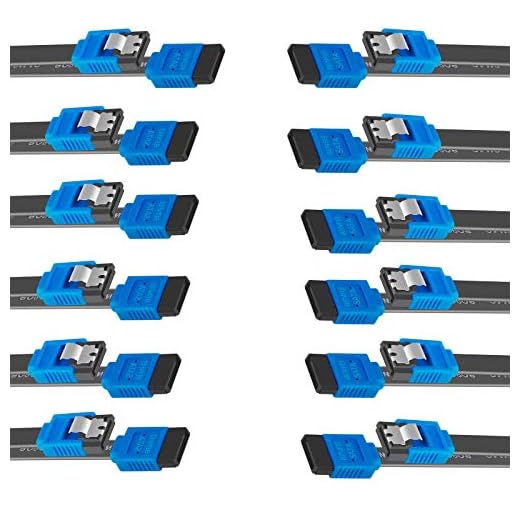 BENFEI SATA Cable III, 12 Pack SATA Cable III 6Gbps Straight HDD SDD Data Cable with Locking Latch 18 Inch for SATA HDD, SSD, CD Driver, CD Writer