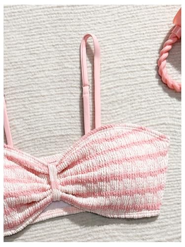 Image of RoseSeek Girl's 2 Piece Padded Bathing Suit Wireless Starfish Swimsuit Spaghetti Strap Vacation Beachwear Set