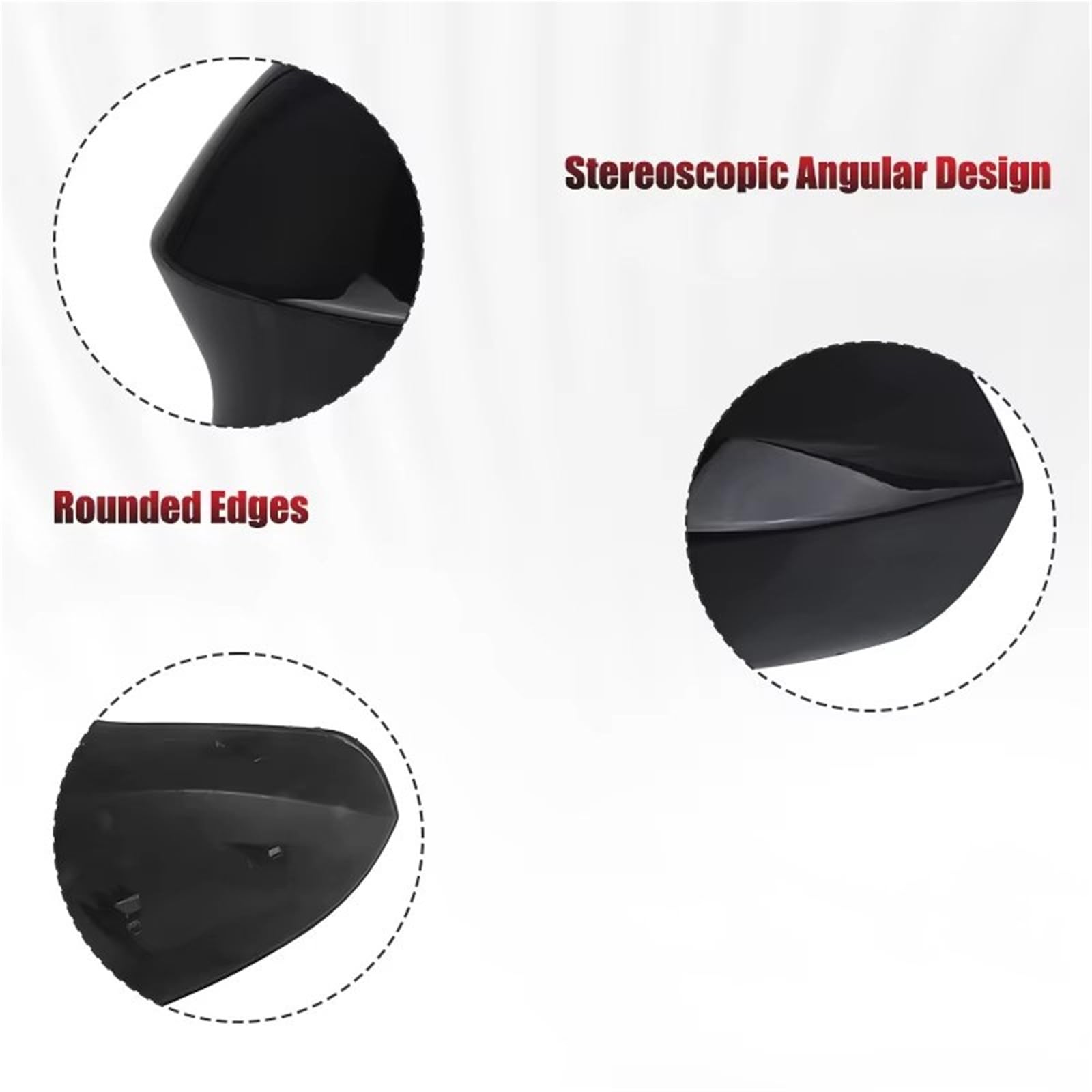 Wing Mirror Calotta copri specchietto retrovisore laterale nero lucido bianco per Seat Ibiza 2008 2009 2010 2011 2012 2013 2014-2017 Coperchio specchietto retrovisore(1 Pair Black)