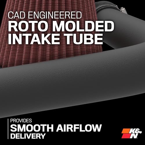 K&N Cold Air Intake System: High-Flow Air Filter, Increase Performance & Acceleration: Compatible with 2018-2023 FORD: Mustang, 63-2606
