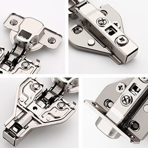 Furniware 10 Pcs Soft Close Cabinet Hinges, 3D Adjustment Full Overlay Butterfly Hinges Nickel Plated,Suitable For Framed And Frameless Furniture- 105 Degree #TOP5
