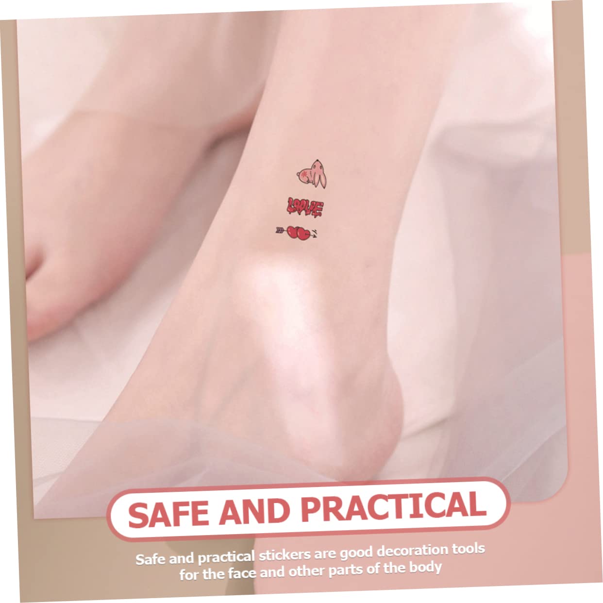 Beavorty 300hojas Pegatinas Temporales De Tatuajes Cartoon Para Niñas Bonitas y Lavables Para Fiestas y Decoración Del Cuerpo