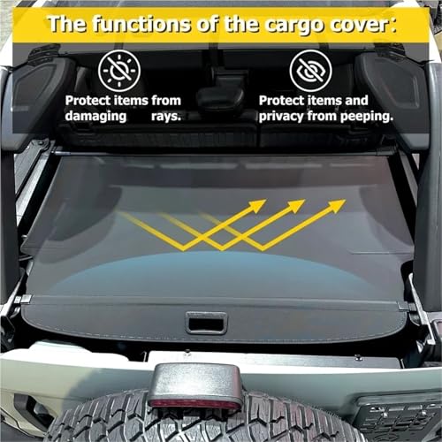 Cache-bagages rétractable Ford Bronco souple protégeant votre coffre des regards - 7