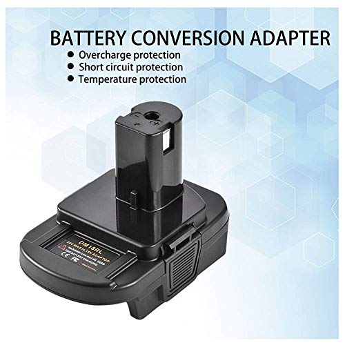 Mellif USB Battery Adapter DM18RL for Dewalt to Ryobi Battery, for Dewalt 20V for Milwaukee 18V Convert to for Ryobi 18V Lithium-ion Battery
