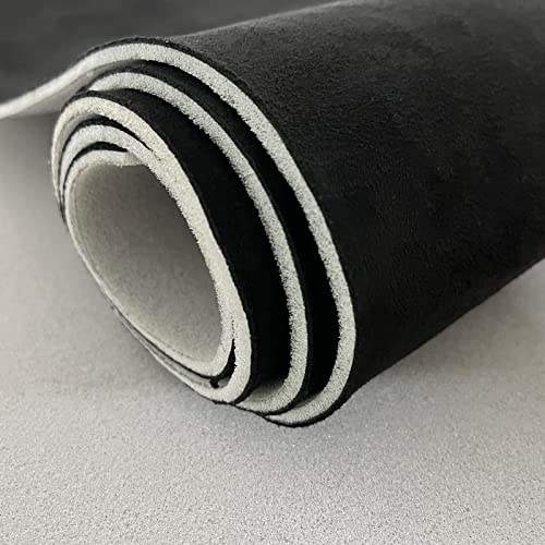 HOMCHEK 60" × 40" Car Suede Headliner Fabric with Foam Backing Material 1/9" Thick Automotive Upholstery Celling Headliner Replacement Black - Thumbnail 3