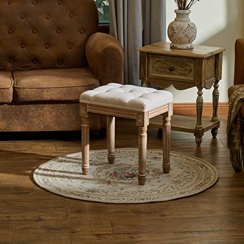 VONLUCE Banco de Pie de Cama 30x40x47 cm Banquetas para Dormitorio en Estilo de Vintage Taburete Pie de Cama con Asiento Acolchado y Patas de Madera para Dormitorio y Salón - imagen 2