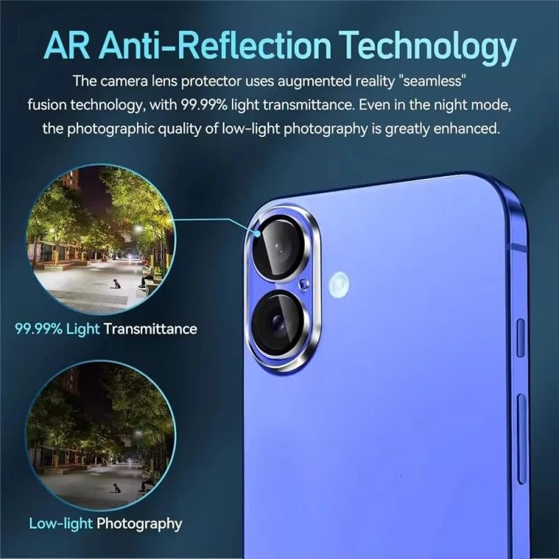 Image of Xmon Back Camera Lens Protector iPhone 16 Premium Camera Glass Protector Guard, Anti-Scratch, Ultra-Clear, Easy Installation