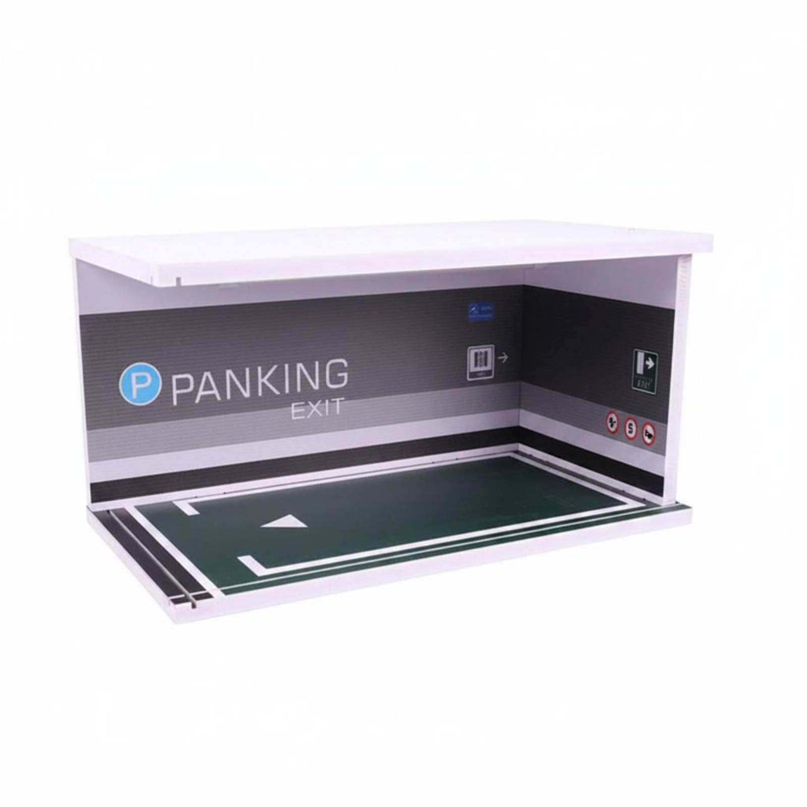 Fahrzeug Präsentationsbasis Auto Modell Ausstellungsbox Szene mit LED Beleuchtung Wandgrafiken Spurmarkierungen für Sammler Schreibtisch Kinder Geschenk