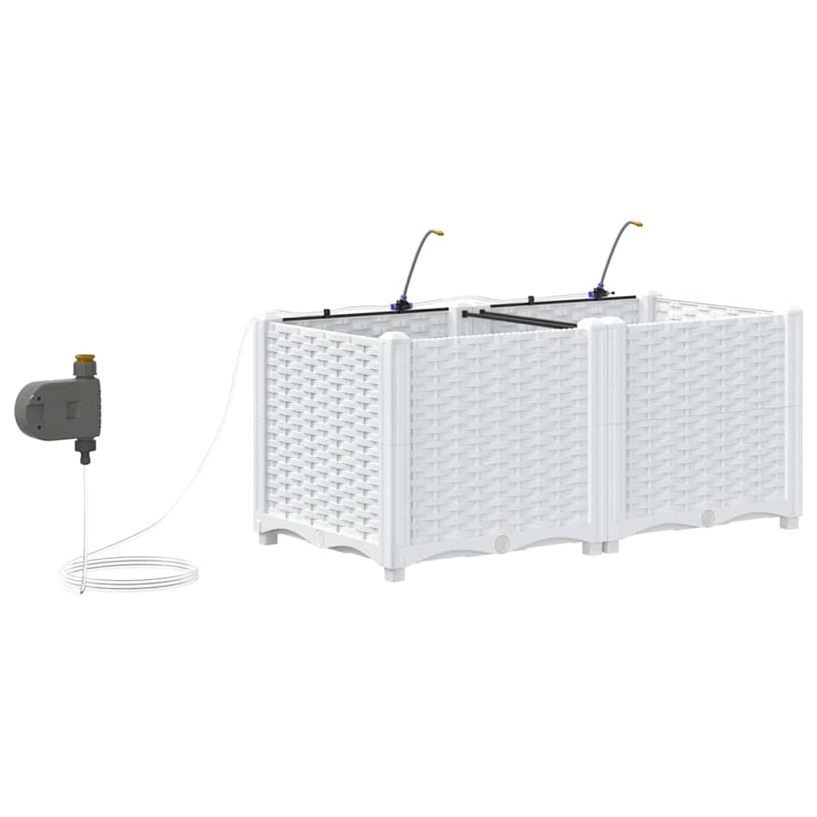 Gecheer Vaso da Giardino con Sistema di Irrigazione Automatica, 80 x 40 x 37,5 cm, Plastica, per Esterno, Ideale per Fiori ed Erbe
