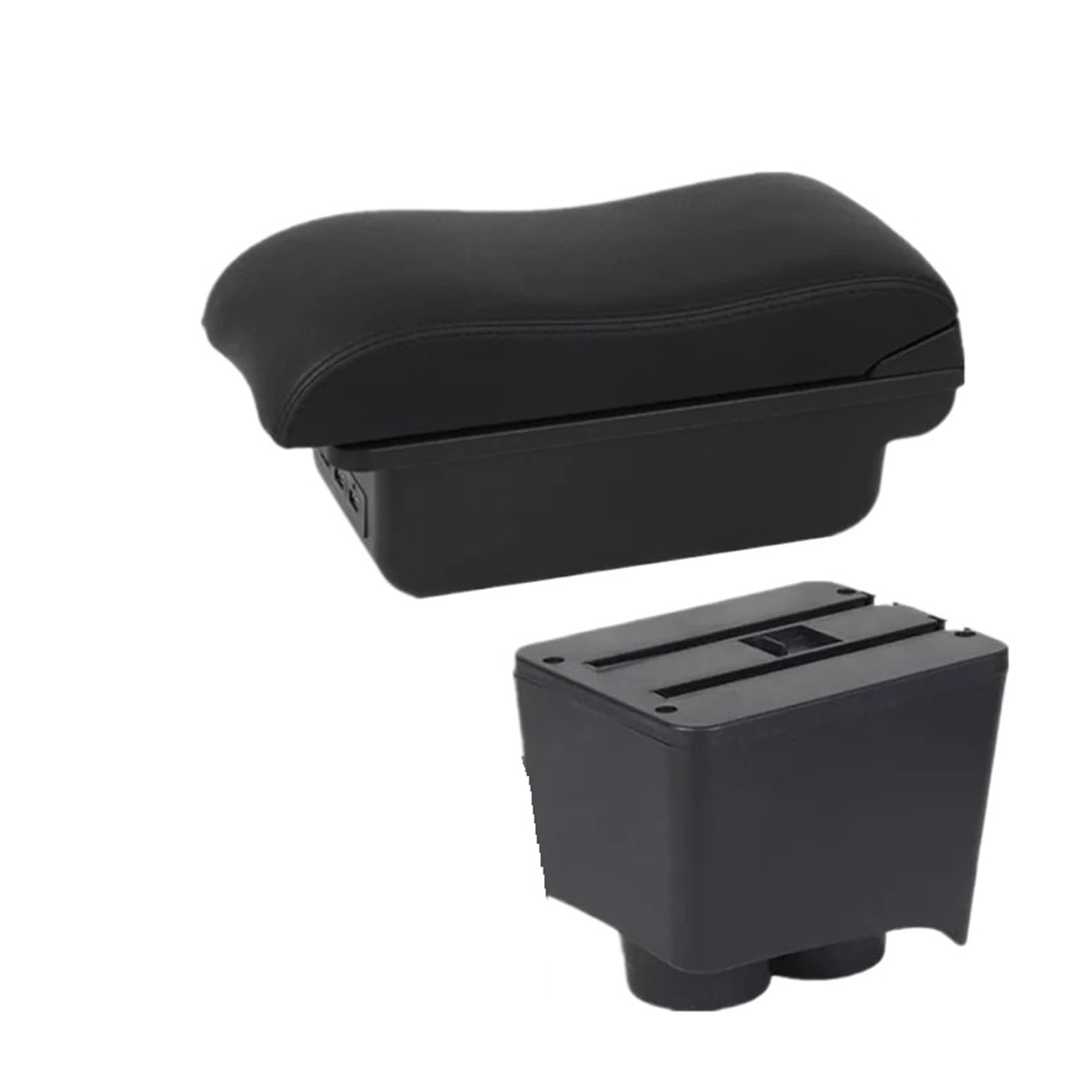 UMDJJU For VW For Polo 9N 3 Mk4 2002-2009 Car Armrest Box Interior Retrofit Storage Accessories Car Centre Console Armrest Box(B2 black line 3USB)