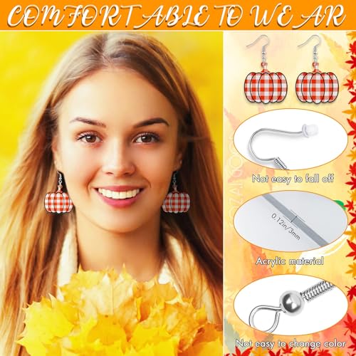12 Pairs Thanksgiving Fall Earrings for Women Leopard pumpkin Maple Leaf Turkey Sunflower Pine Cone Drop Dangle Earrings Set Autumn Thanksgiving Jewelry Gifts3