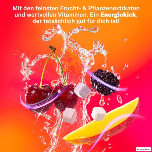 waterdrop® Microenergy Set, Energy Drink Pulver, 36 Würfel Getränkepulver, Mango, Kirsche & Brombeere Geschmack, Zuckerfrei & Kalorienarm… – Ansicht 4
