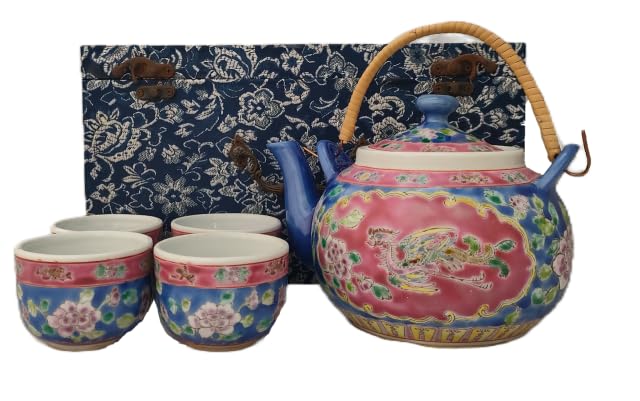 プラナカン　茶器　セット Amazon.co.jp: プラナカン食器 ティーセット 茶器 急須 (ブルー) [並行