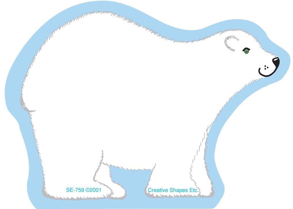 SHAPES ETC. Polar Bear Mini Notepad, 3" x 3", 35 sheets in the notepad
