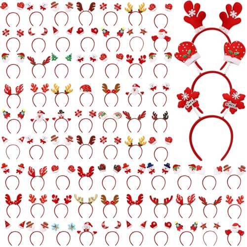 Giegxin 80 Pcs Christmas Headbands Holiday Headbands with Different Designs