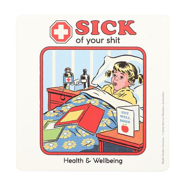 Sick Of Your Shit Coaster | Steven Rhodes Passive-Aggressive Drink Mat | Funny Gift