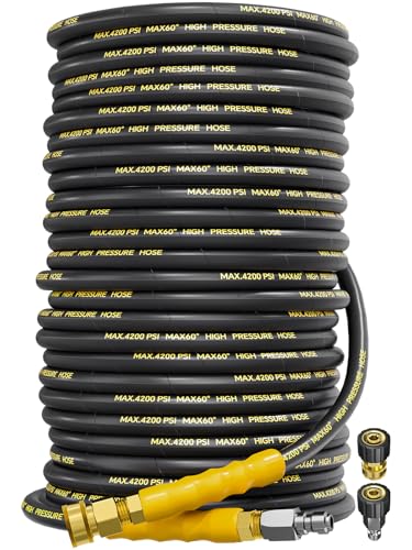 TechSweepPro 4200PSI Pressure Washer Hose 200FT with 3/8