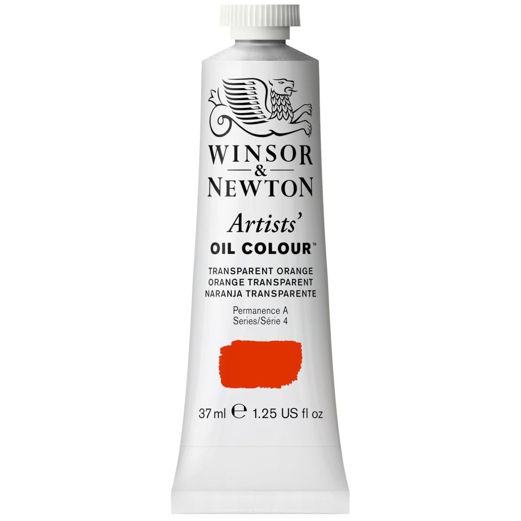Winsor & Newton 1214650 Artists Ölfarbe - 37ml Tube, Künstler - Ölfarbe mit höchstmöglicher Pigmentierung, höchste Lichtechtheit - Orange Transparent