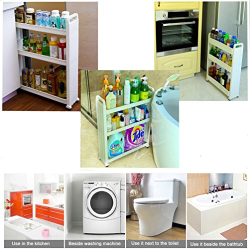 Buy BAOYOUNI Slim Rolling Cart Between Washer Dryer Storage