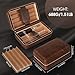 Scotte Cigar Humidor Box, Cigar Lighter Cedar Wood Lined Leather Cigar Case Built in Hygrometer & Humidifier, Torch Lighter with Cigar Holder Cigar Punch Portable Travel Cigar Humidor (Smooth Brown)