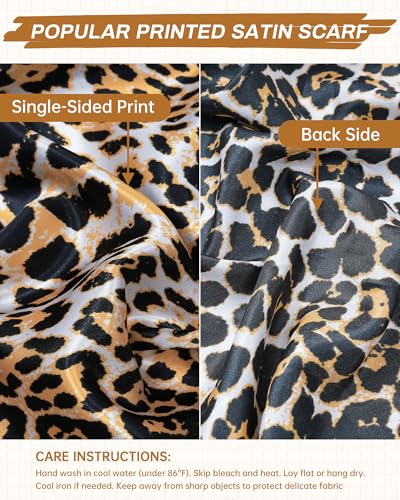 Mesovor 35” Square Head Scarf for Women, 3 Pack Like Silk Satin Headscarf Hair Neck Scarf Top Bandanas for Sleeping4