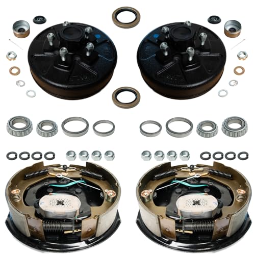 TRAILER SUPPLIES Trailer Brake & Drum Kit for 3500 lb Axles, 10'x2-1/4' Self-Adjusting Electric...