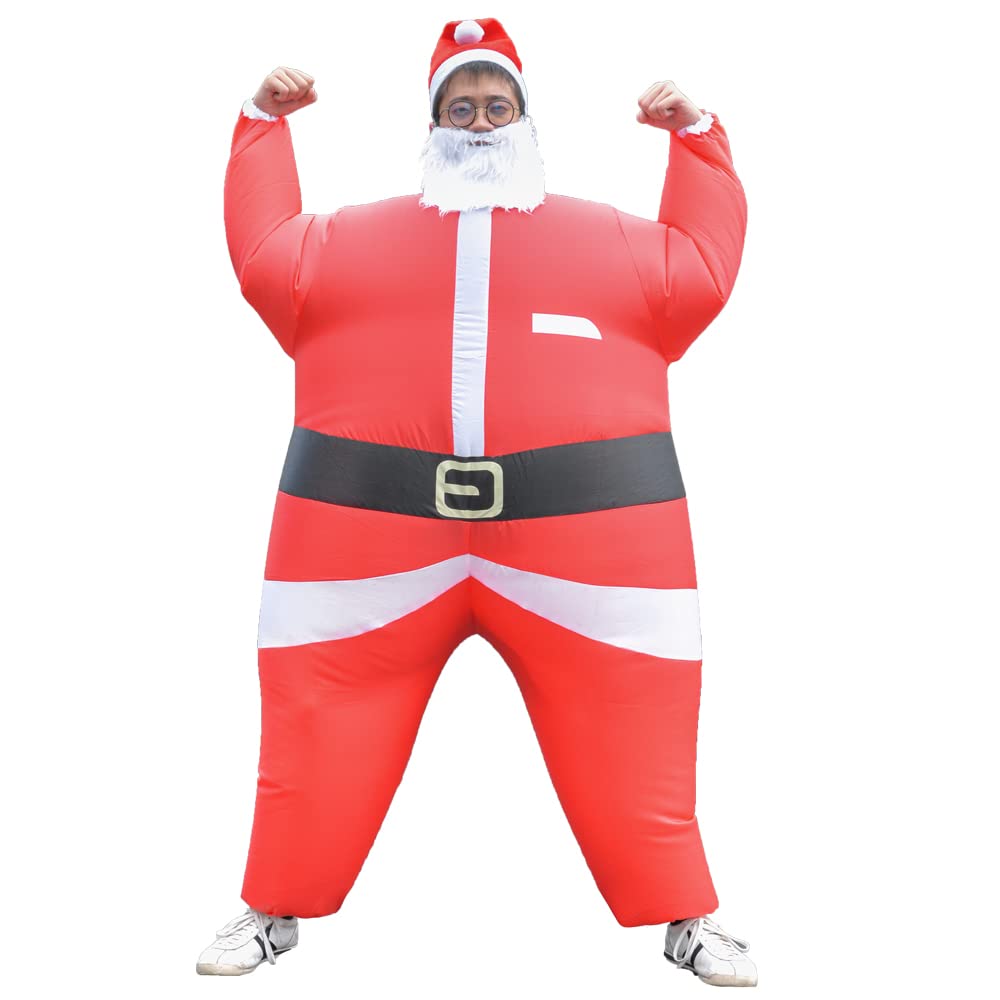 Disfraces inflables de Navidad de Papá Noel para hombres y mujeres adultos para fiestas de vacaciones y carnaval