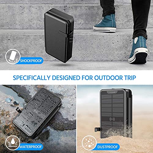 QiSa-Solar-Charger-38800mAh-Solar-Power-Bank-with-Dual-5V31A-Outputs-10W-Qi-Wireless-Charger-Waterproof-Built-in-Solar-Panel-and-Bright-Flashlights