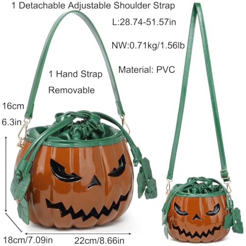 Image of Halloween Pumpkin Purse, Weird Handbag Shoulder Crossbody Bag
