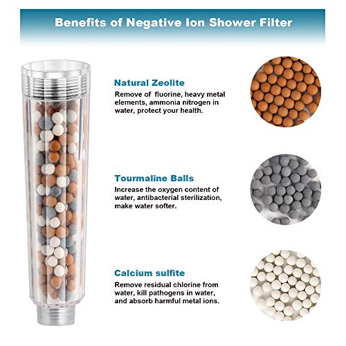 Bivisen Vitamin C Filter Shower Head, Handheld High Pressure Shower Head with 3 Replacement Balms, Remove Chlorine for Hard Water Softener for Dry Skin and Hair Loss