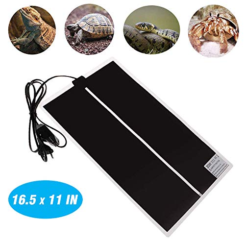 PeSandy Reptile Heating Pad with Temperature Adjustment, 110V Non-Adhesive Heat Mat for Reptiles