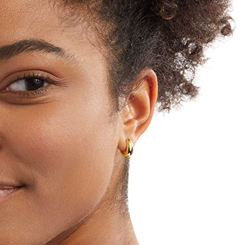 Amazon Essentials 14K Gold or Sterling Silver Plated Teardrop Huggie Hoop 12mm4