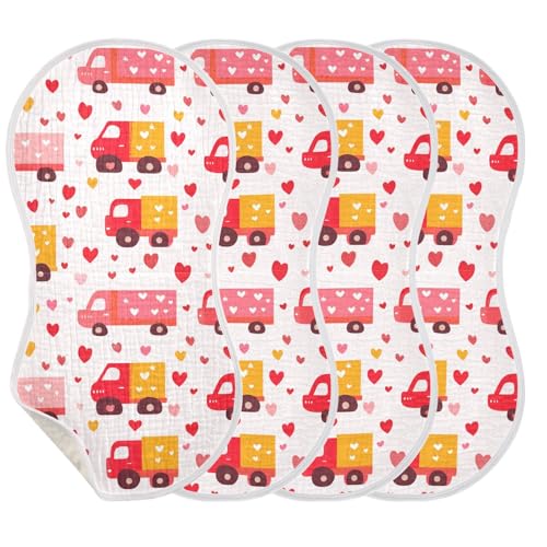 Cartoon Car Cotton Muslin Burp Cloth Soft and Absorbent wash Cloth for boy and Girl Set of 2, 22x11in3