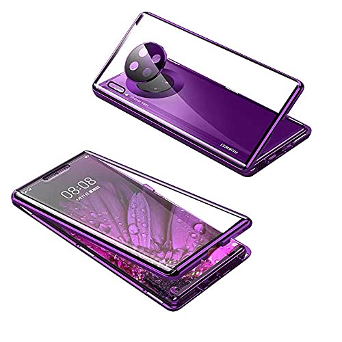 Hülle für Huawei Mate 30 Pro Handyhülle 360 Grad Hülle Eingebautem Kamera Linse Schutzfolie Magnetische Adsorption Metallrahmen Schutzhülle Transparent Gehärtetem Glas Schutz Flip Cover,Lila Hülle für Huawei Mate 30 Pro Handyhülle 360 Grad Hülle Eingebautem Kamera Linse Schutzfolie Magnetische Adsorption Metallrahmen Schutzhülle Transparent Gehärtetem Glas Schutz Flip Cover,Lila