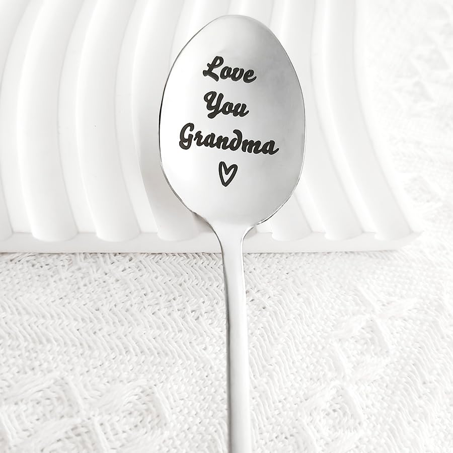Grandma Grandmother Gifts Spoon from Granddaughter Grandson I Love You Grandma Spoons Gift for Grandmom Grammy Mothers Day Birthday Gifts for Granny Grandmama Mamaw Christmas Gift