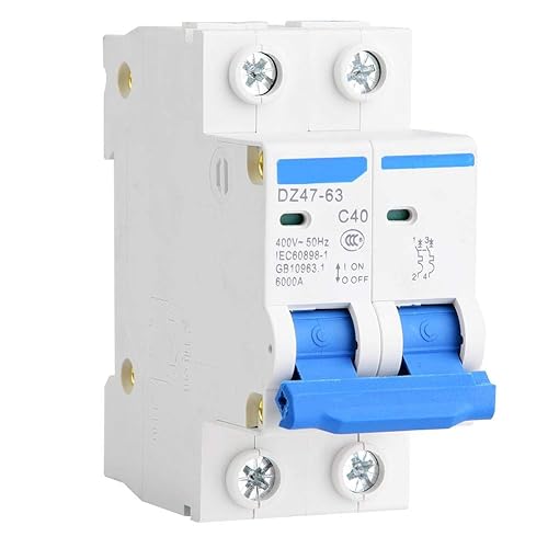 YWBL-WH Disyuntor miniatura 2P, DZ47-63 400V AC tipo C interruptor de aire de protección de fugas de interruptor de aire (40A)