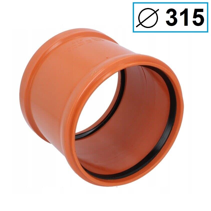 KG Überschiebemuffe für Abwasser Rohr DN 110, 160, 200, 315, 400 (DN315)
