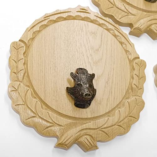 GTK Oferta 3 placas de cuña talladas de roble claro AF 16 cm con 3 cabezas de cuñas, portada grande, tabla de cuñas, cartel para trofeos