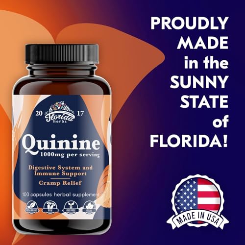 Image of Leg Cramp Support - Organic Quinine Capsules from Cinchona Bark - 1000 mg Vegan Supplement - Muscle & Leg Cramp Relief - Made in USA - 330 Count (3 Bottles Total)