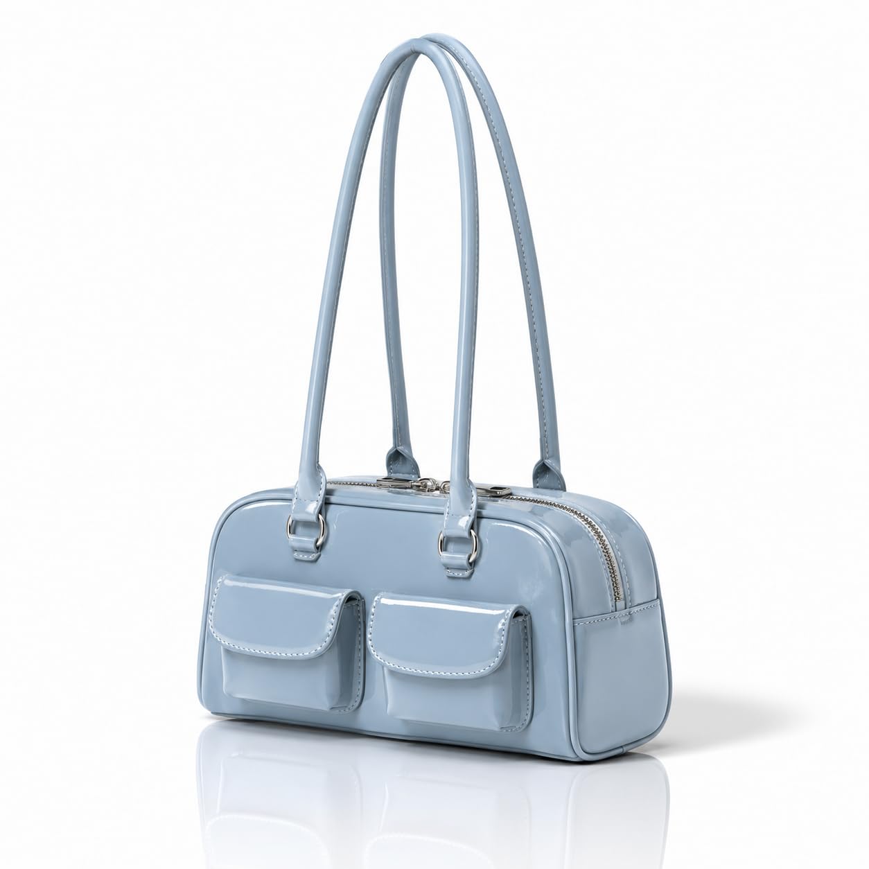 Women's Double Pocket Armpit Shoulder Handbag with Dual Front Coin Pockets-picture-28