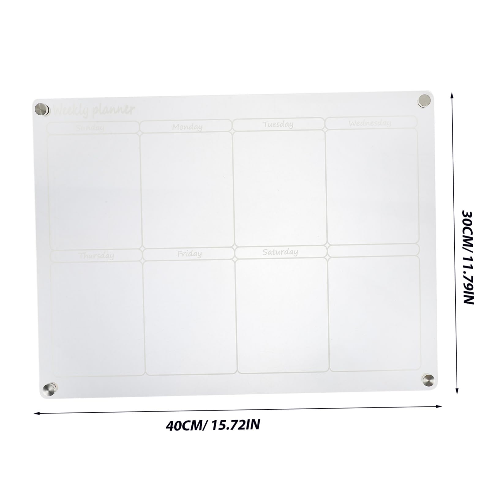 SHOWERORO Calendario Junta De Planificación Transparente Tablero Acrílico De Borrado Seco Para Oficina Cocina y Uso Refrigerador Para Planificar Semanalmente La Pared