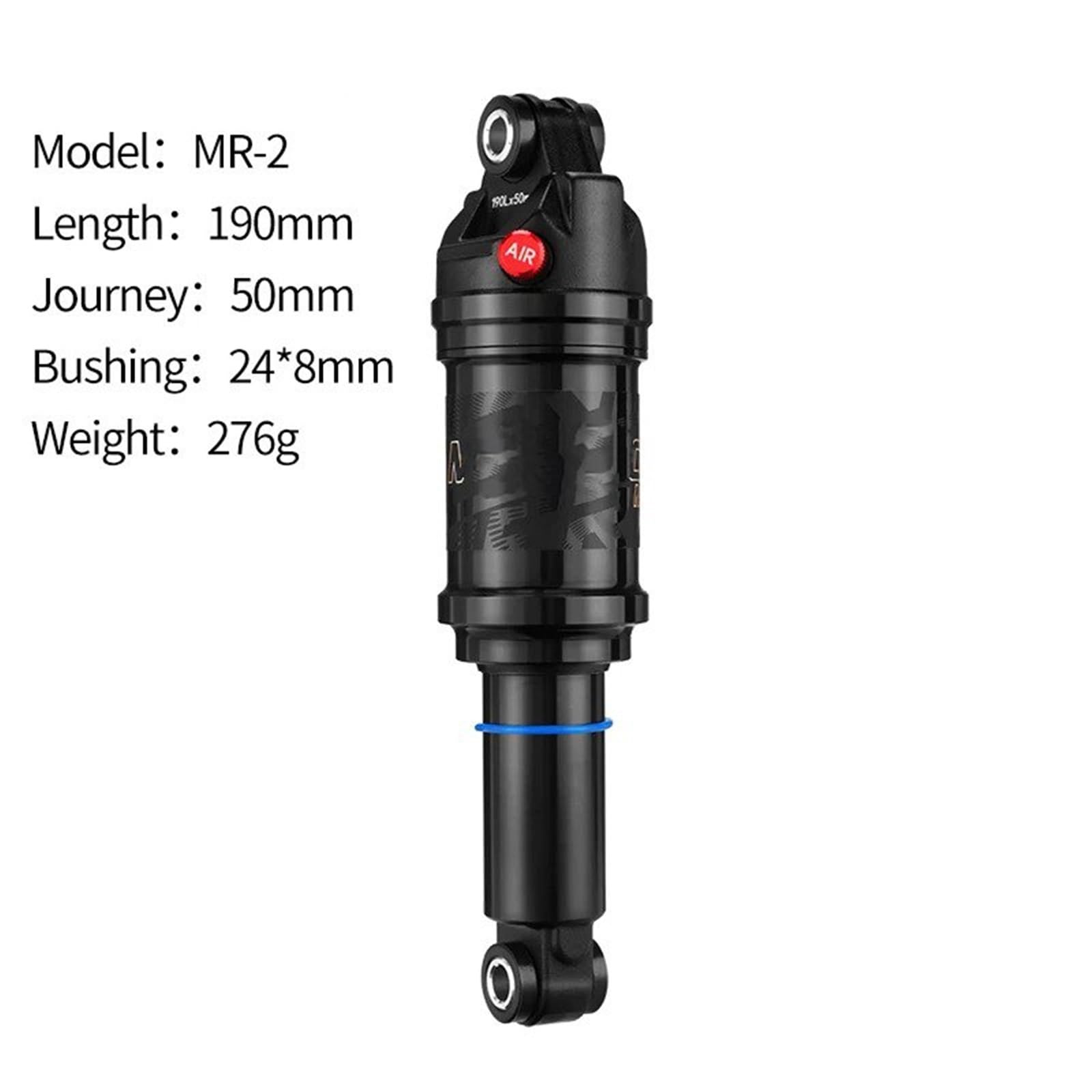 suspensión neumática trasera amortiguadores Amortiguador De Aire Para Bicicleta De Montaña, De Aleación De Aluminio, Ajustable, De 165 Mm Y 190 Mm.(165mm)
